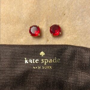 Kate Spade Red Crystal Stud Earrings Jewelry